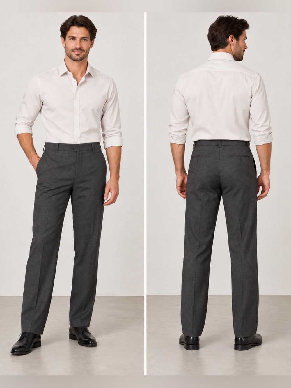 Lauren Ralph Lauren Men’s 100% Wool Gray Dress Pants 36W x 30L Natural Stretch